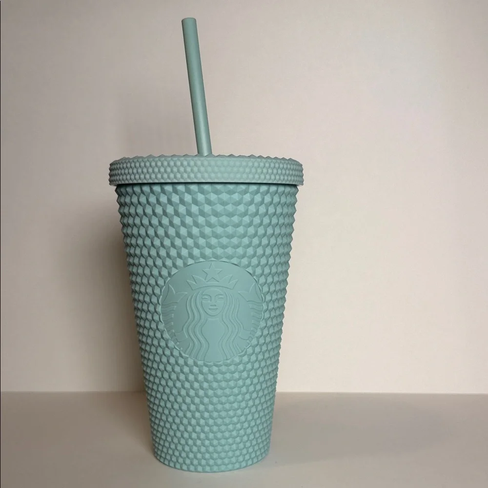 NWT Starbucks 2021 Winter Matte Mint Studded Tumbler 16oz Grande Cold Cup